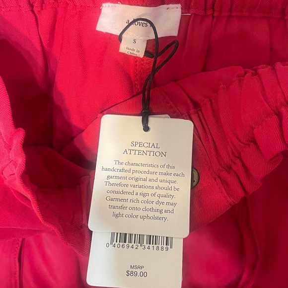 NWT a loves a bright berry red Button Down Paper Bag skirt women's small - Picture 6 of 12